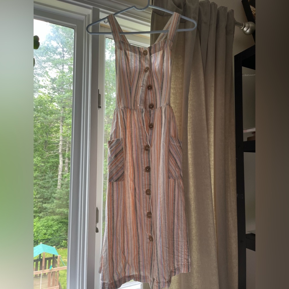 This Fat Face England dress has pretty stripes in different colors. Size 2, NWOT